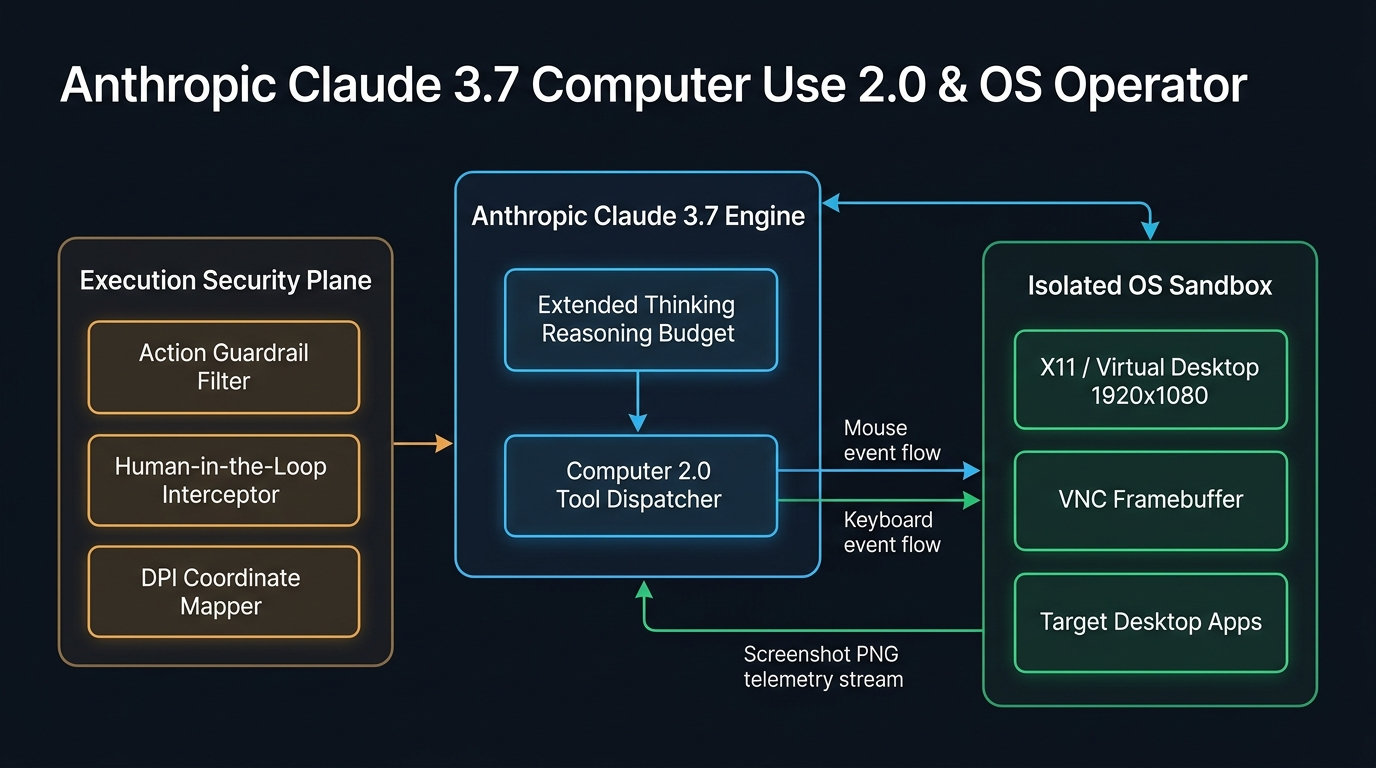 Claude 3.7 Computer Use 2.0 Architecture Flow