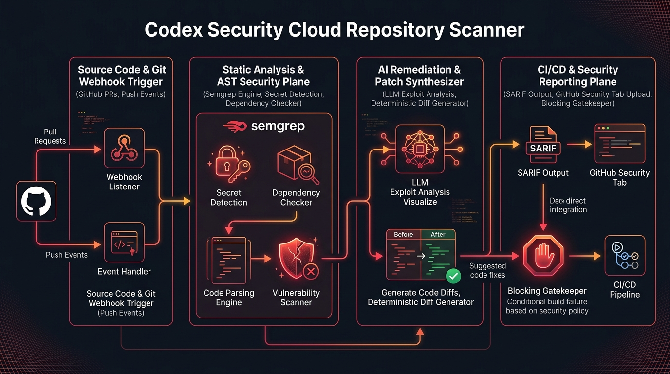 Codex Security Cloud Architecture Flow