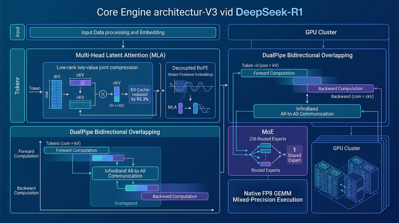 DeepSeek-R1 Multi-Head Latent Attention and DualPipe Flow