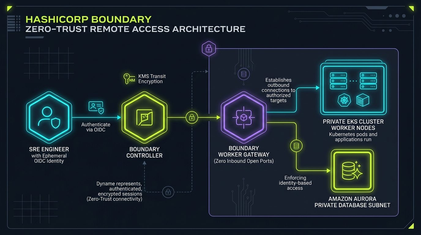HashiCorp Boundary Zero-Trust Access Studio Architecture Flow