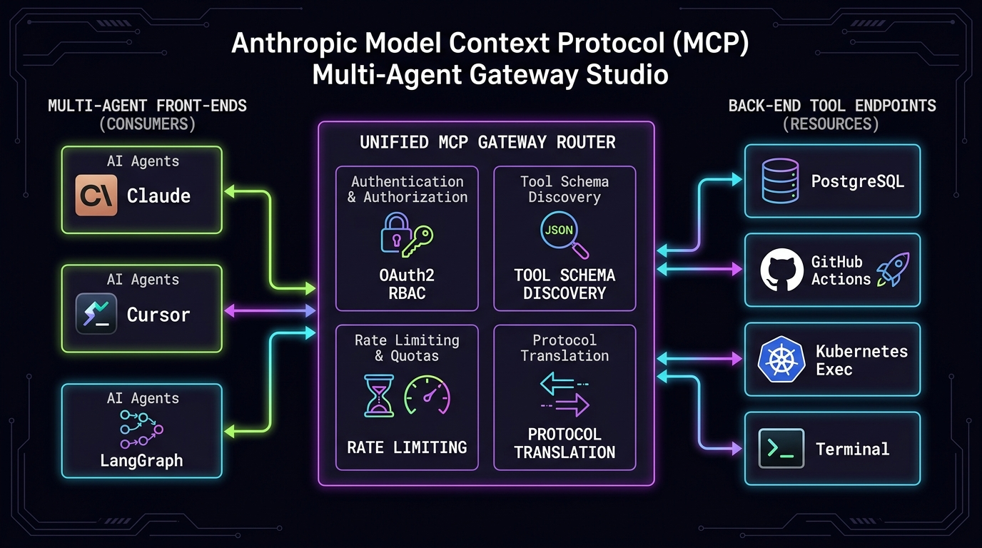 Anthropic Model Context Protocol (MCP) Multi-Agent Gateway Studio Architecture Flow