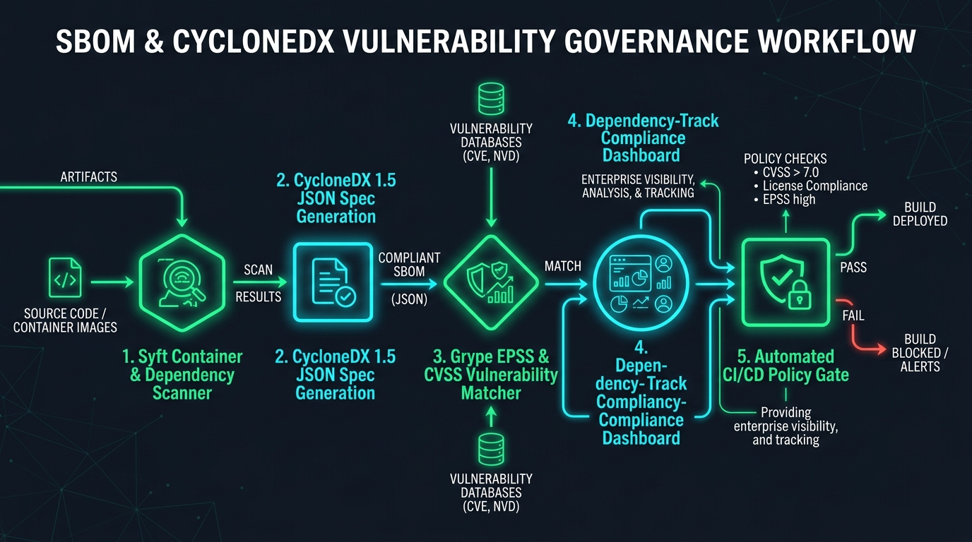SBOM & CycloneDX Vulnerability Governance Studio Architecture Flow